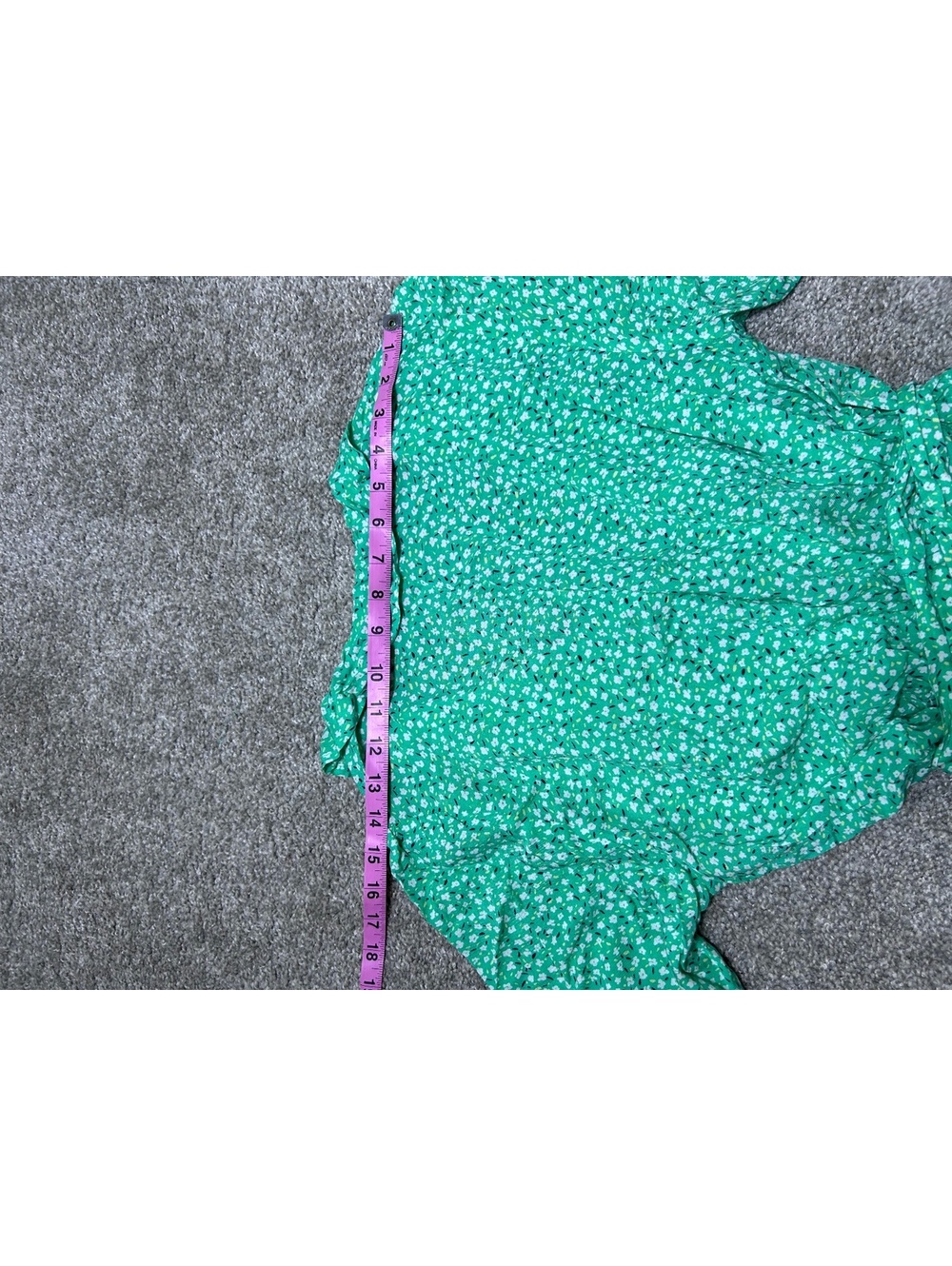 Old Navy Green Floral Wrap Midi Dress Women’s Medium Ruffle V-Neck Casual - Picture 4 of 11